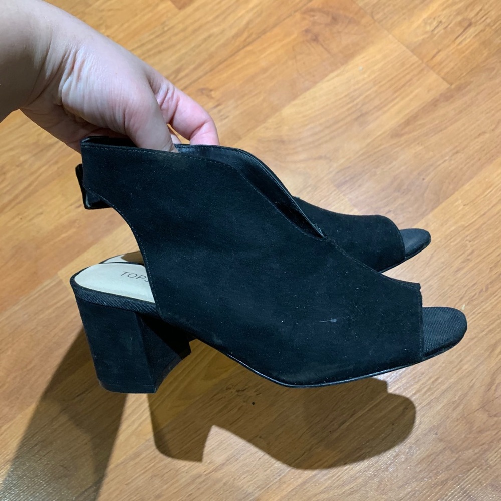 Top Shop Open Toe Velvet Heels